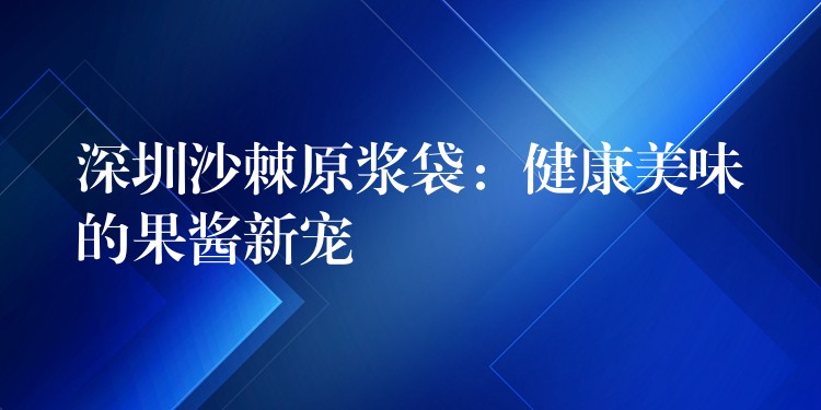 深圳沙棘原浆袋：健康美味的果酱新宠