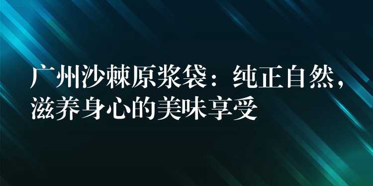 广州沙棘原浆袋：纯正自然，滋养身心的美味享受