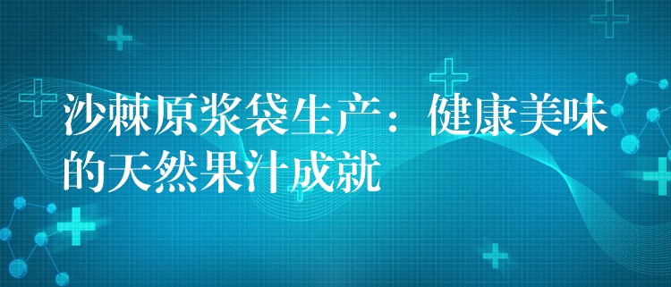 沙棘原浆袋生产：健康美味的天然果汁成就