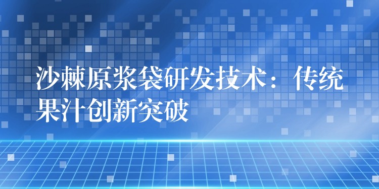 沙棘原浆袋研发技术：传统果汁创新突破