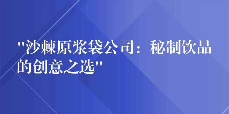 “沙棘原浆袋公司：秘制饮品的创意之选”